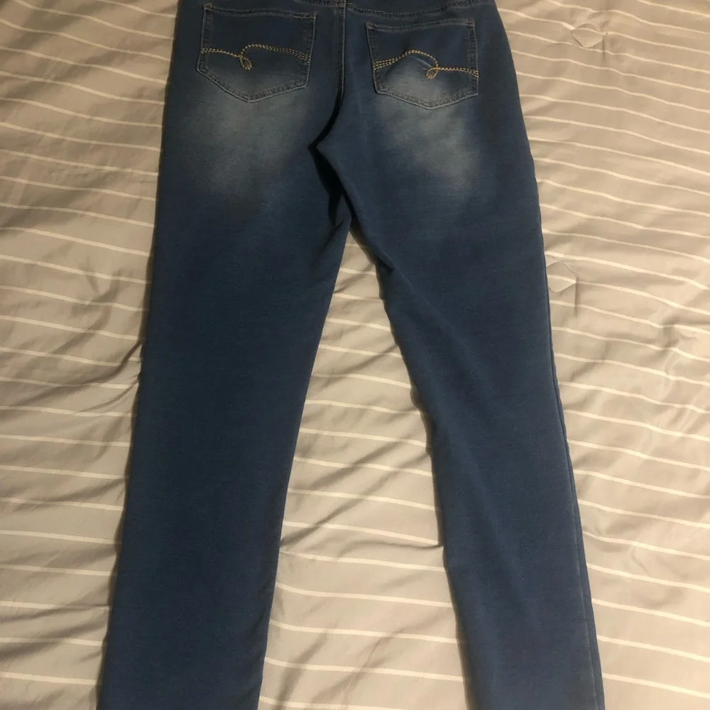 Justice Girls Blue Skinny Jeggings Plus Size Mid-Rise Stretch